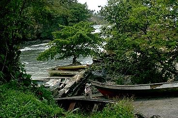 Boats on the beach at Blanchisseuse